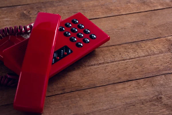 Modern phone on wooden table — Stock Photo, Image