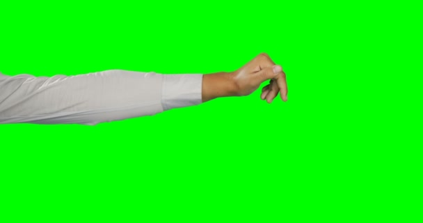 Close-up de mão usando tela digital futurista — Vídeo de Stock