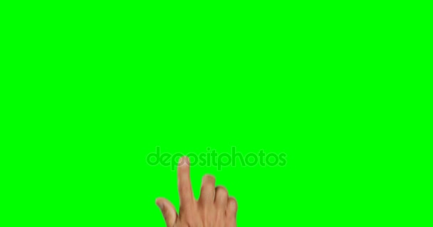 Close-up of hand using futuristic digital screen — Stock Video