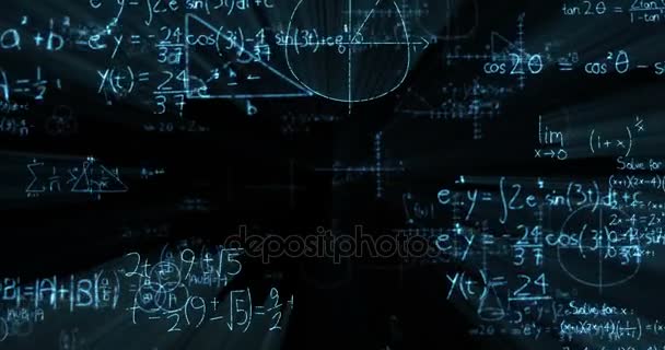 Mathematische Formeln auf der Tafel — Stockvideo