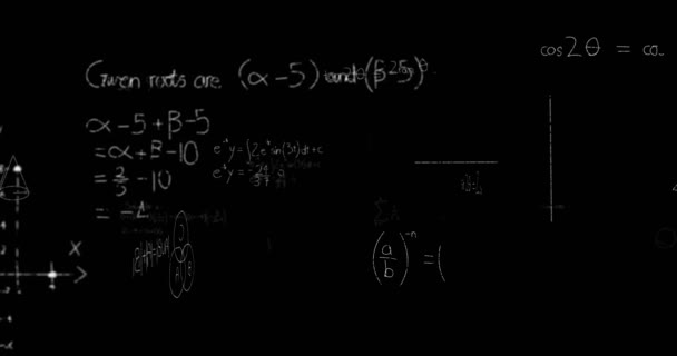 Formule matematiche sulla lavagna — Video Stock