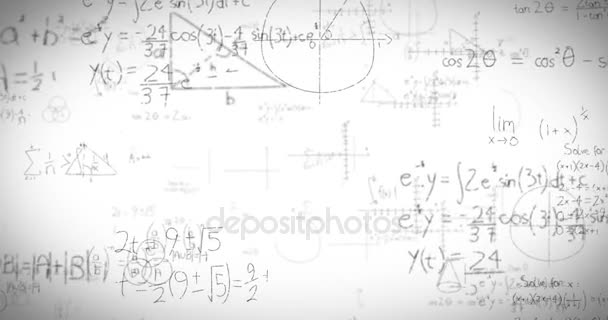 Fórmulas matemáticas no quadro branco — Vídeo de Stock