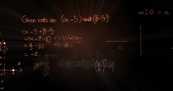 Math formulas on blackboard — Stock Video