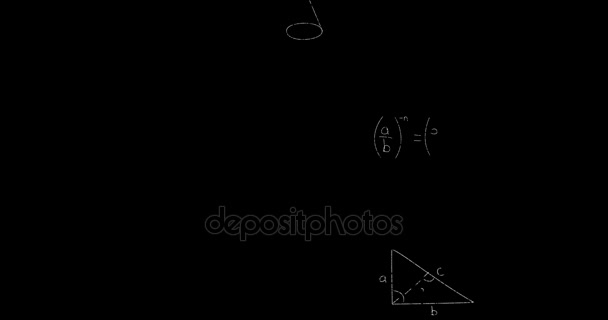 Fórmulas matemáticas en pizarra — Vídeo de stock