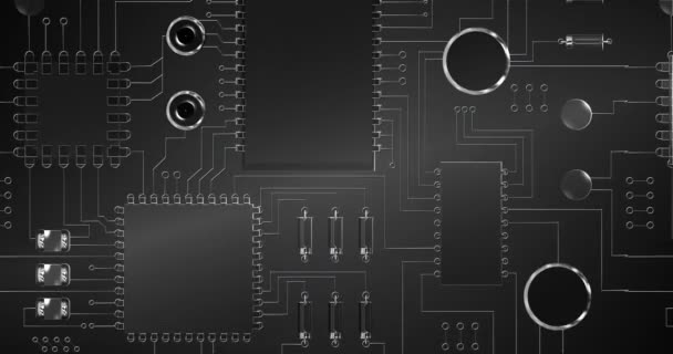 Primer plano de la placa de circuito electrónico — Vídeo de stock