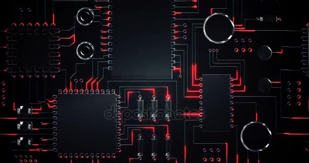 Gros plan de la carte de circuit électronique — Video