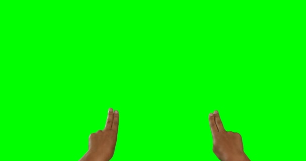 Крупним планом руки за допомогою футуристичного цифрового екрану — стокове відео