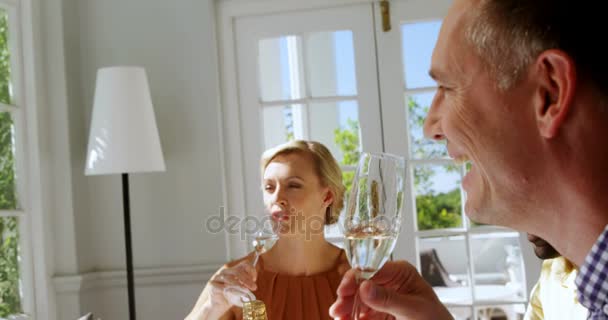 Vänner som har glas champagne — Stockvideo