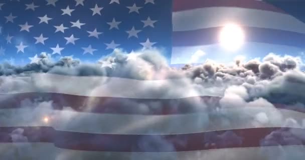 Flaga Stanów Zjednoczonych macha — Wideo stockowe