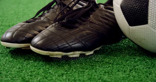 Ποδόσφαιρο και τάπες για τεχνητό γρασίδι — Αρχείο Βίντεο
