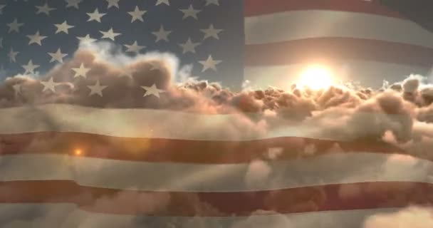 振っているアメリカ合衆国の国旗 — ストック動画