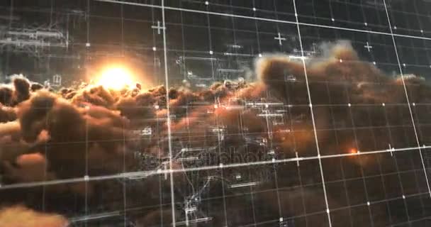 针对白云和太阳的二进制代码 — 图库视频影像
