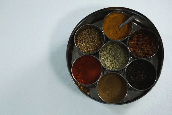 Typical spice box with multiple containers — Stock Photo, Image