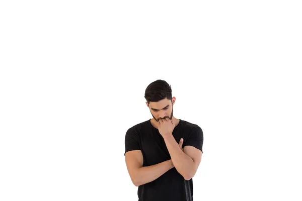 Thoughtful man posing with arms crossed — Stock Photo, Image