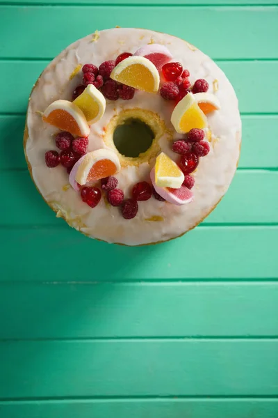 Bovenaanzicht van vruchten op dessert — Stockfoto