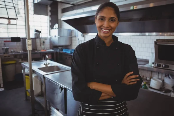 Waitress standing in cafe — Stock Photo, Image