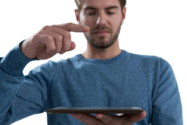 Muž držící digitální tablet — Stock fotografie