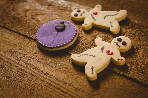 Vista de ángulo alto de las galletas de Halloween — Foto de Stock