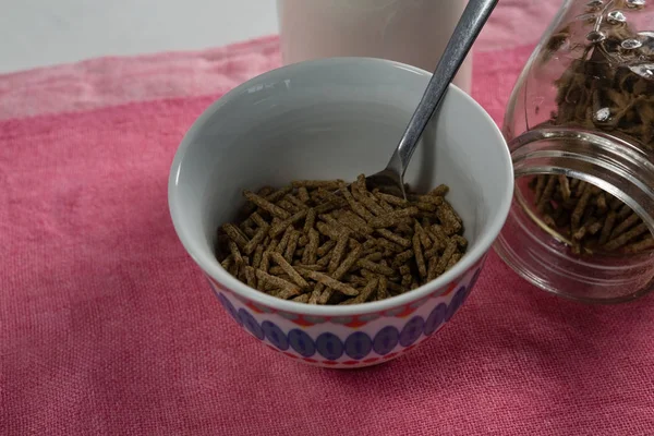 Bowl of cereal bran stick — Stock Photo, Image