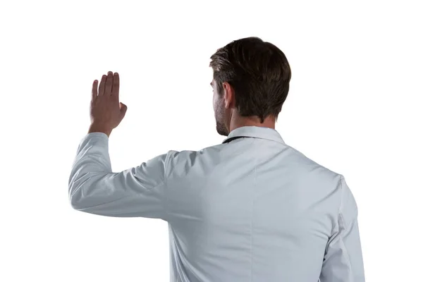 Male doctor using invisible screen — Stock Photo, Image