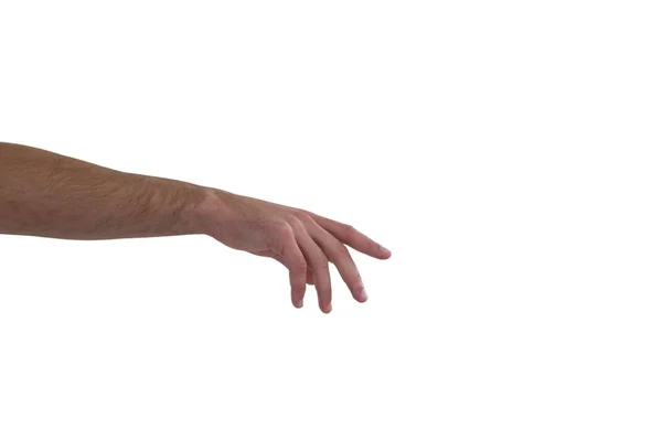 Handgeste vor weißem Hintergrund — Stockfoto