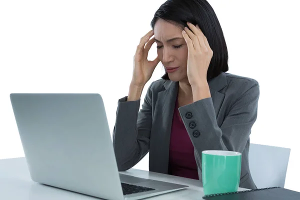 Businesswoman suffering from headache — Stock Photo, Image