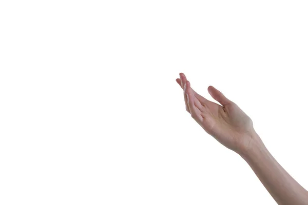 Жінки рука використовує невидимий екран — стокове фото