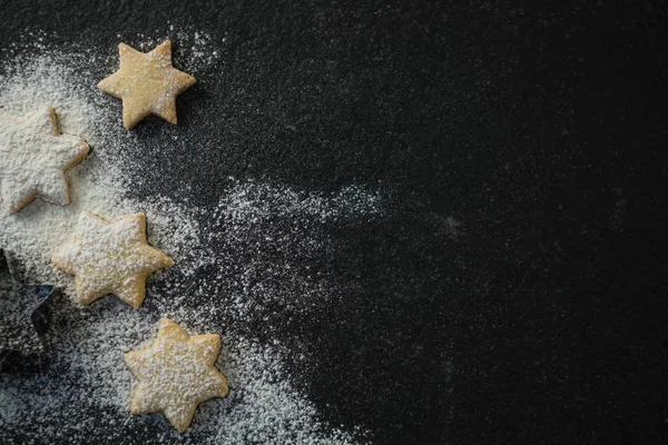 Bezpośrednio powyżej strzał Star kształt surowego pliki cookie — Zdjęcie stockowe