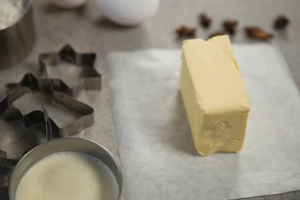 Butter with pastry cutters — Stock Photo, Image