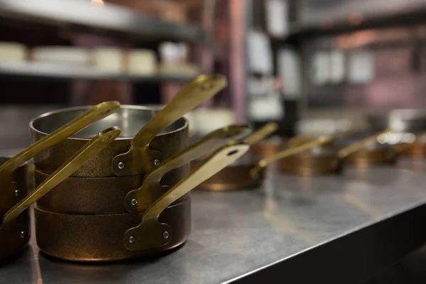 Close-up of pots on shelf — Stock Photo, Image