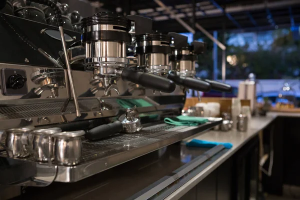 Empty espresso machine at counter — Stock Photo, Image