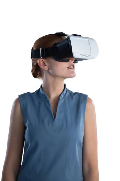 Virtuális valóság szemüveg üzletasszony — Stock Fotó