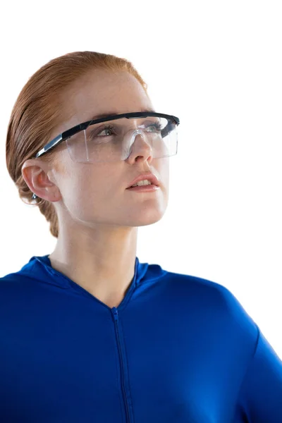 Atractiva mujer de negocios con gafas inteligentes —  Fotos de Stock