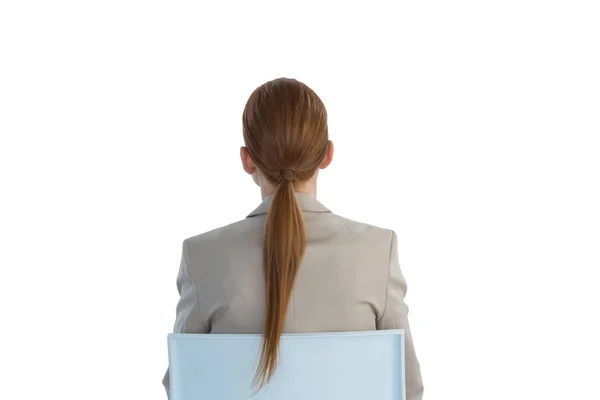 Business woman with redhead sitting on chair — стоковое фото