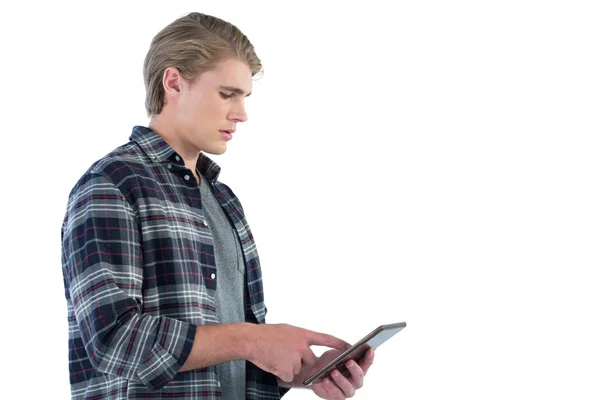 Geschäftsmann mit Tablet-PC — Stockfoto