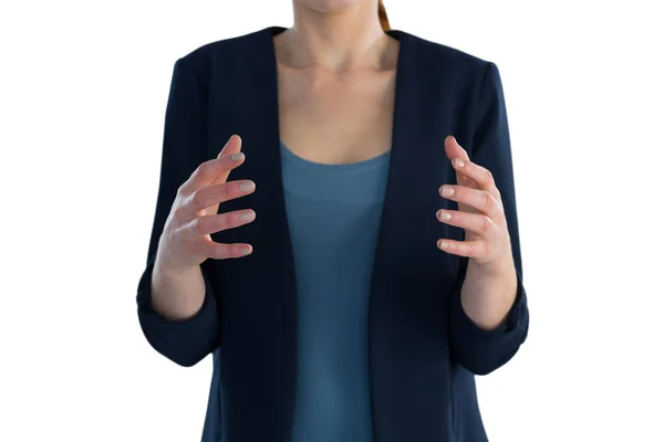 Businesswoman gesturing during presentation — Stock Photo, Image