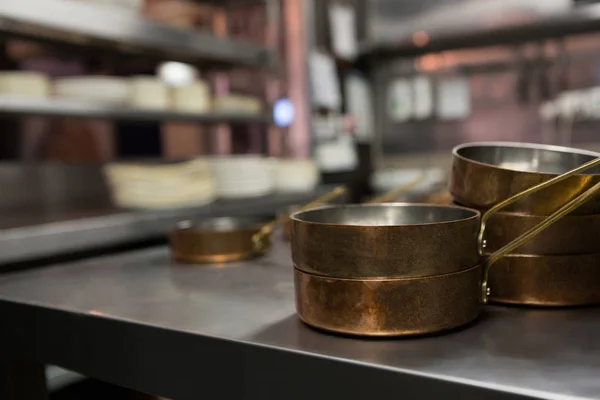 Close-up of pots on shelf — Stock Photo, Image