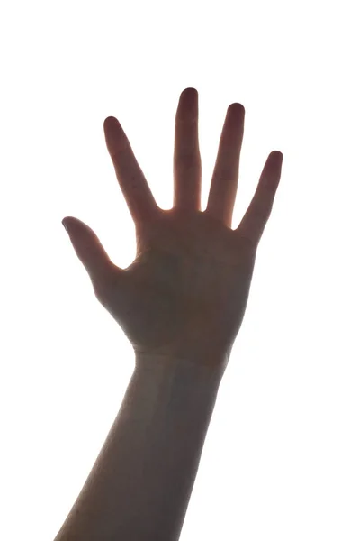 Detailní záběr ruky ukazující stopku — Stock fotografie