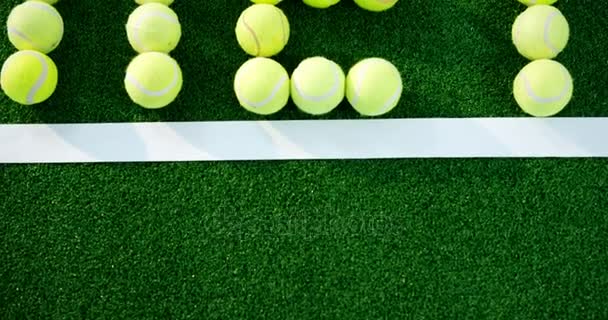 Word'de mahkeme net şekillendirme tenis topları — Stok video