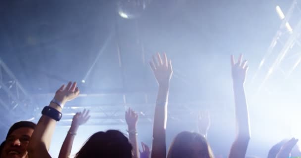 Grupo de personas bailando en un concierto — Vídeo de stock