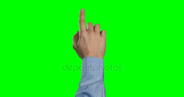 Main d'un homme touchant écran numérique — Video