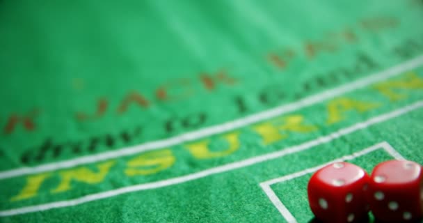 Dice kept on roulette in casino — Stock Video