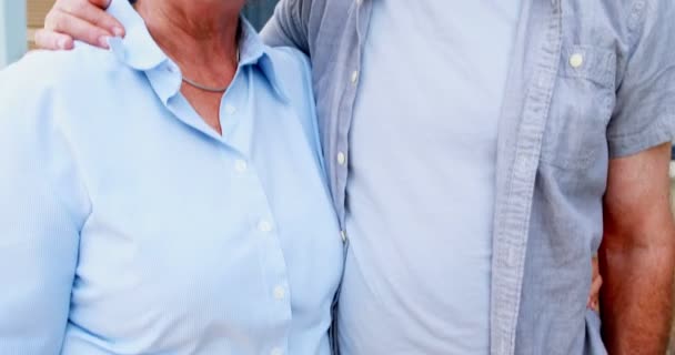 Romantyczna para starszy całujących — Wideo stockowe