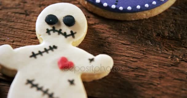 ジンジャーブレッド クッキーと甘い食べ物 — ストック動画