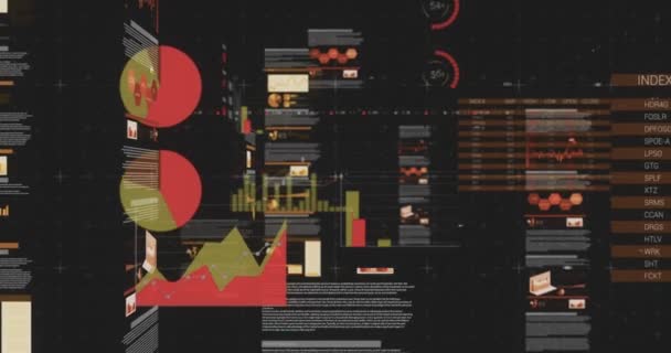 Composito digitale di grafici finanziari — Video Stock