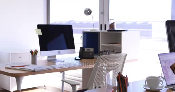 Female executive working at her desk — Stock Video