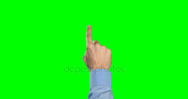 Mão de um homem tocando na tela digital — Vídeo de Stock