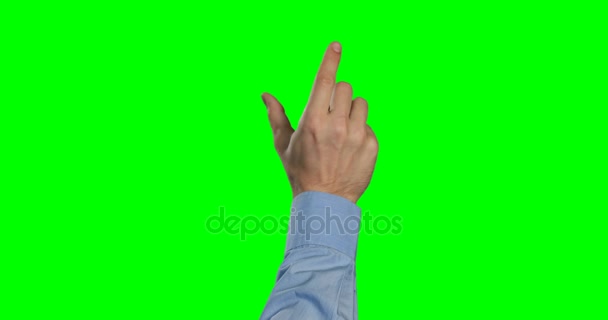 Рука человека, касающегося цифрового экрана — стоковое видео
