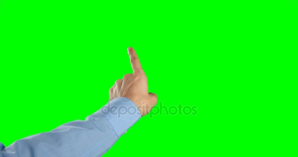 Hand van een man die digitale scherm aan te raken — Stockvideo