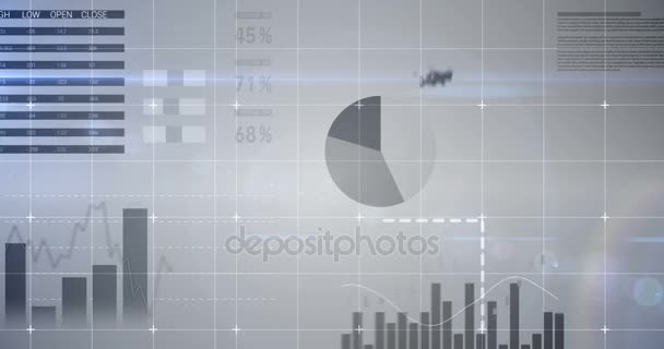 Цифровой состав финансовых диаграмм — стоковое видео